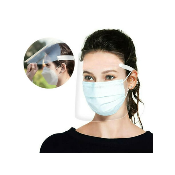 USA Clear Transparent Adjustable Full Face Shield Plastic Anti-fog Protective